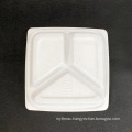 Take away triangular square packaging box container white color disposable food container with lid